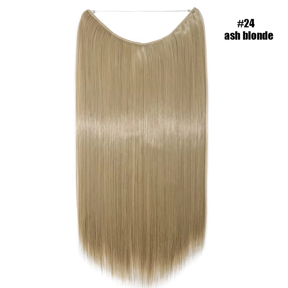 Synthetic Invisible Wire Hair Extensions Secret Fish Line Hairpiece