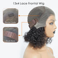 Tedhair 150% Density 13X4 Pre-Plucked Lace Frontal Bob Wig Water Wave