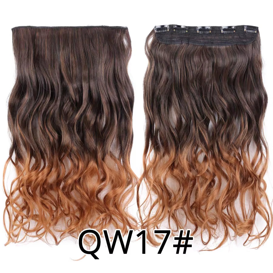 Favourite Long Wavy Synthetic Clip-In Hair Extensions 5 Clips