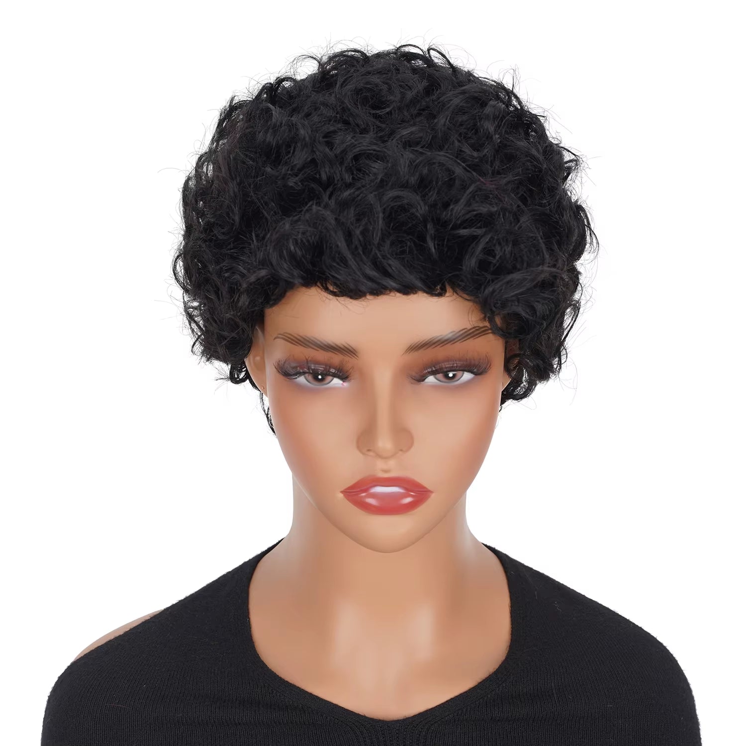 Short Pixie Cut Curly Brazilian Human Hair Wig