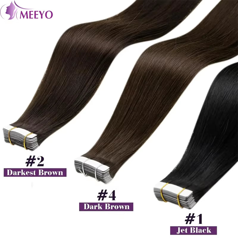 Straight Seamless Tape-In Human Hair Extensions 50G 20 Pcs