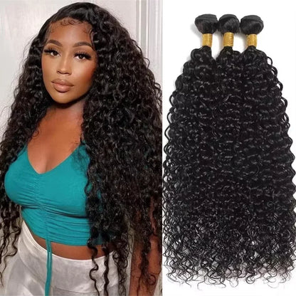 Deep Wave Human Hair Bundles 30 Inch Burmese Raw Hair Weave Bundles Sew in Hair Extensions 3 4 Bundles Curly Virgin Hair Weft
