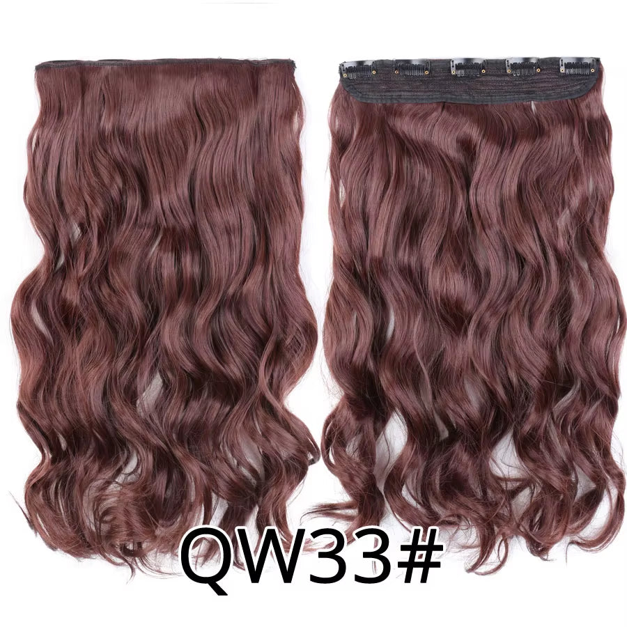 Favourite Long Wavy Synthetic Clip-In Hair Extensions 5 Clips