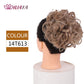 HUAYA Curly Chignon Messy Bun Updo Clip in Hair Piece Extensions Wiht Hairpins Elastic Band Synthetic Hair Bun Black Blonde