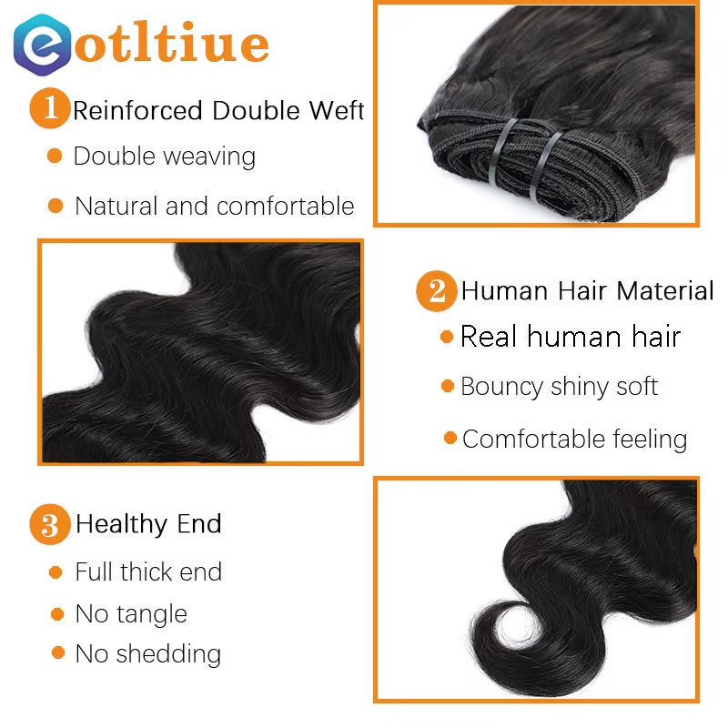 Brazilian Body Wave Clip-In Human Hair Extensions 8Pcs 120G