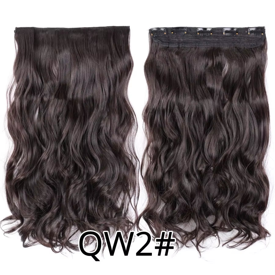 Favourite Long Wavy Synthetic Clip-In Hair Extensions 5 Clips
