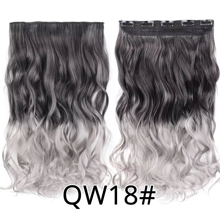 Favourite Long Wavy Synthetic Clip-In Hair Extensions 5 Clips