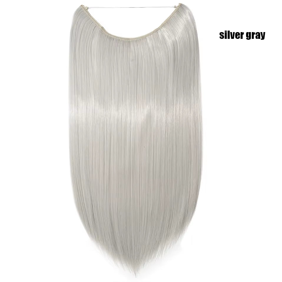 Synthetic Invisible Wire Hair Extensions Secret Fish Line Hairpiece