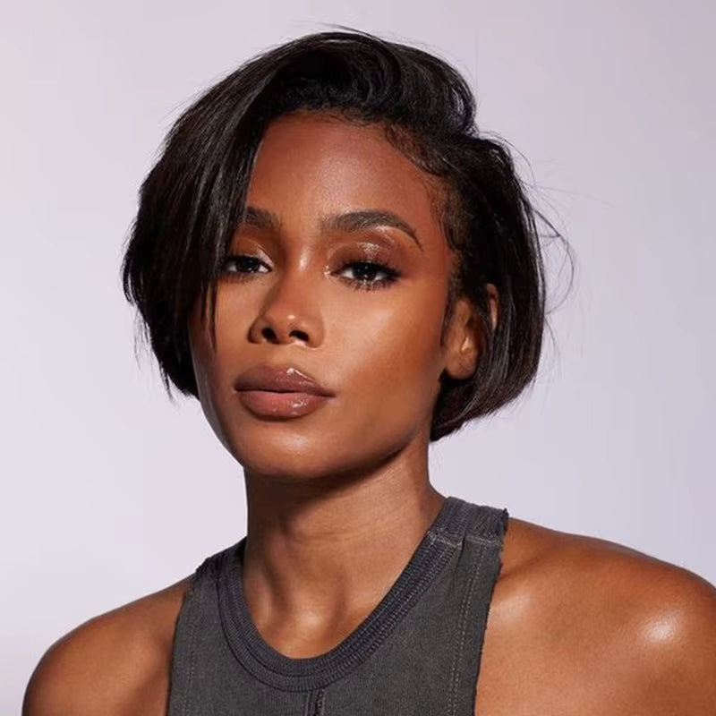 Short Pixie Cut Straight Brazilian Transparent Lace Wig