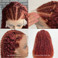 Mongolian Curly Human Hair Wig Pre Plucked 13X4 HD Transparent Lace Front Wigs for Women Reddish Brown Curly Lace Frontal Wig Fashion Braided 18Inch
