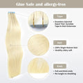 Tedhair Seamless Injected Hand-Tied Invisible Tape in Hair Extension 20Pcs Virgin Human Hair