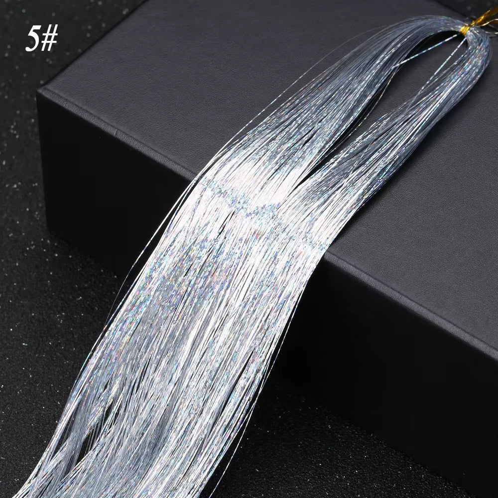 Sparkle Synthetic Hair Tinsel Extensions Bling Glitter Strands