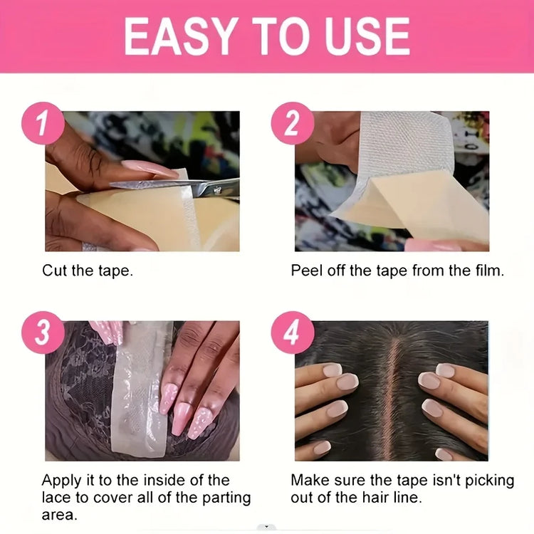 Non-Slip Silicone Wig Adhesive Tape Breathable Lace Wig Grids Knots Healer Hair Tape for Secure and Comfortable Fit