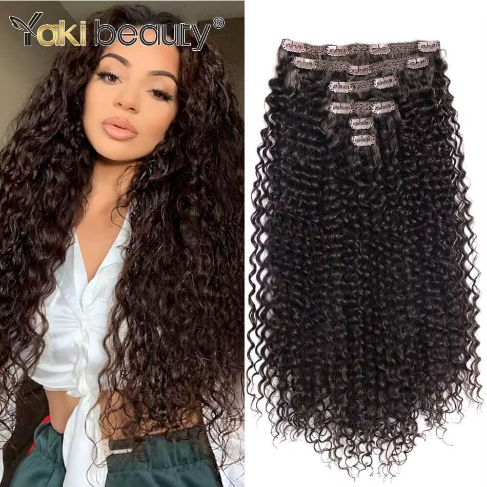 26-Inch Synthetic Jerry Curly Clip-In Hair Extensions 140G