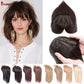 Synthetic Clip-In Hairpiece with Bangs for Thinning or White Hair