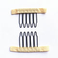 50Pcs Wig Combs to Secure Wig 4-7Teeth Wig Comb Wig Clips with Cloth for Making Wig Caps Steel Material Clips Combs