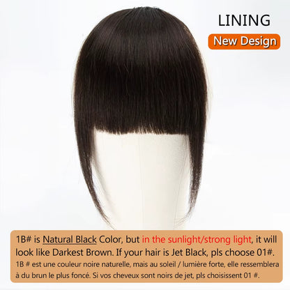 Human Hair Clip-In Bangs 3D Blunt Cut Extensions