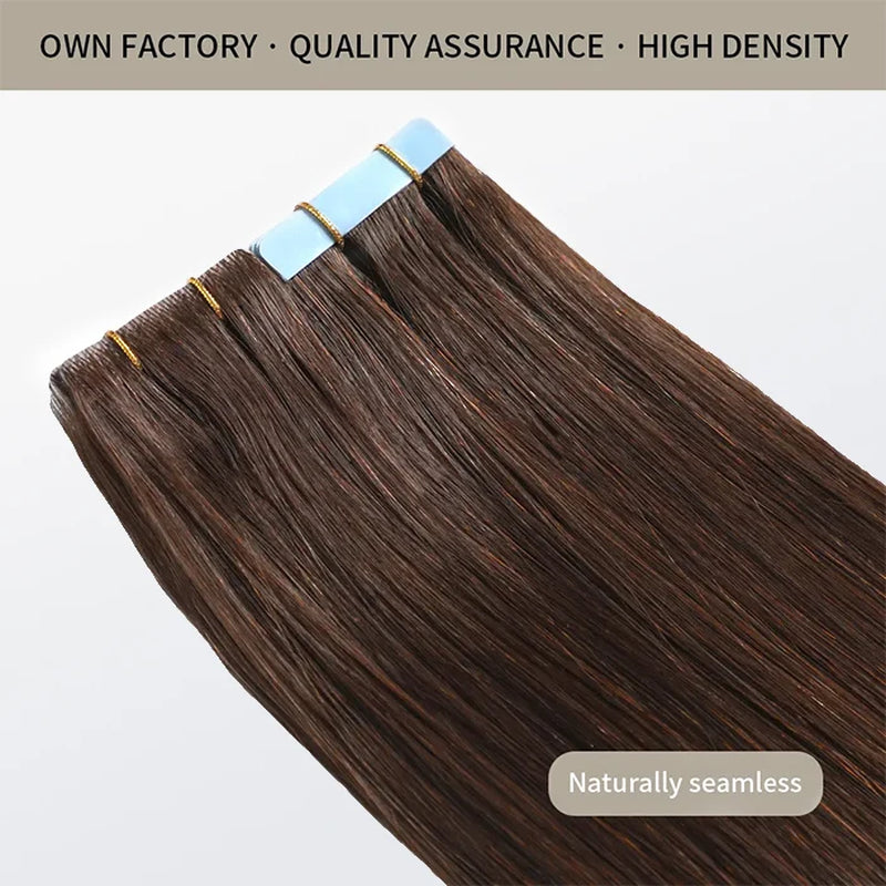 Tedhair Seamless Injected Hand-Tied Invisible Tape in Hair Extension 20Pcs Virgin Human Hair