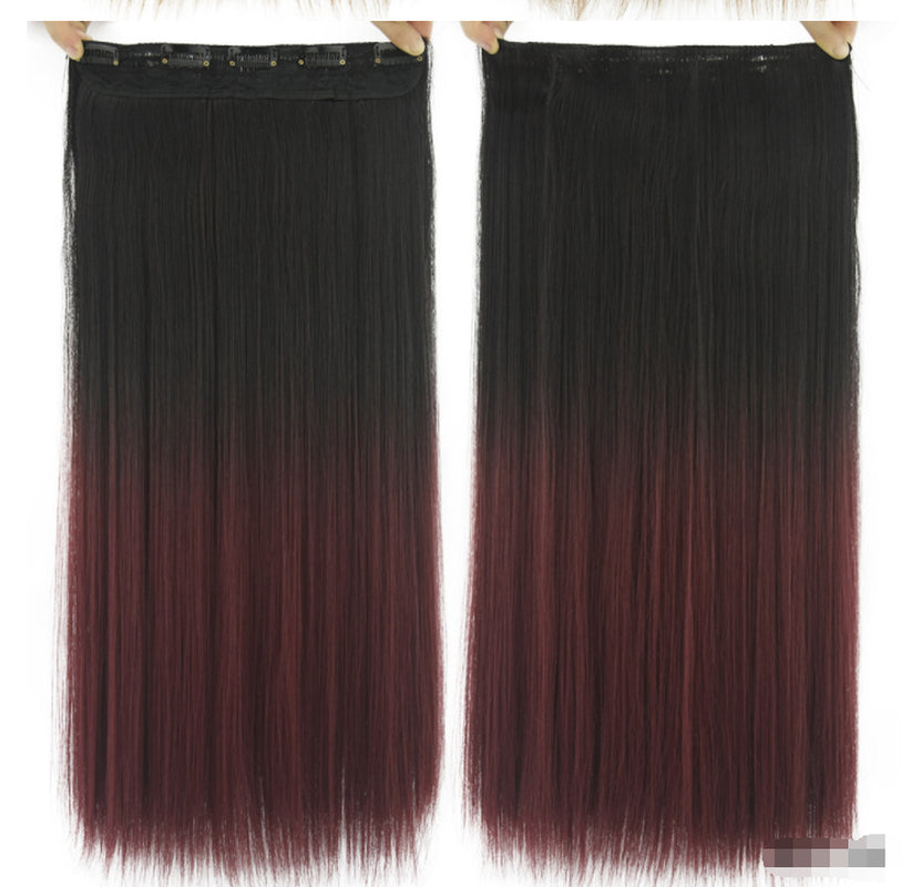 Dyed T-Color Straight Hair Clip Extensions
