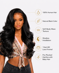 4C Edges Wig Body Wave 13X6 HD Lace Frontal Wig Loose Wave Lace Front Human Hair Wigs 250% Full Hair Lace Wigs