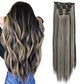 24-Inch Synthetic Clip-In Hair Extensions 6Pcs Straight Hairpieces