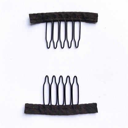 50Pcs Wig Combs to Secure Wig 4-7Teeth Wig Comb Wig Clips with Cloth for Making Wig Caps Steel Material Clips Combs