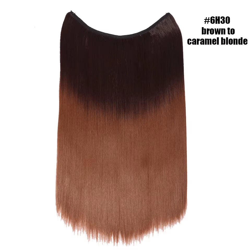 Synthetic Invisible Wire Hair Extensions Secret Fish Line Hairpiece