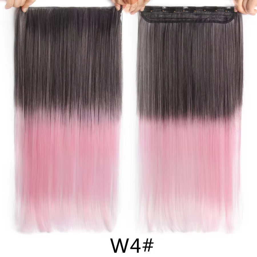 Favourite Long Wavy Synthetic Clip-In Hair Extensions 5 Clips