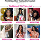 Human Hair Curly Wigs with Headband for Black Women - 18 Inch Deep Wave Machine Made None Lace Front Wig - 150% Density Brazilian Virgin Long Wig