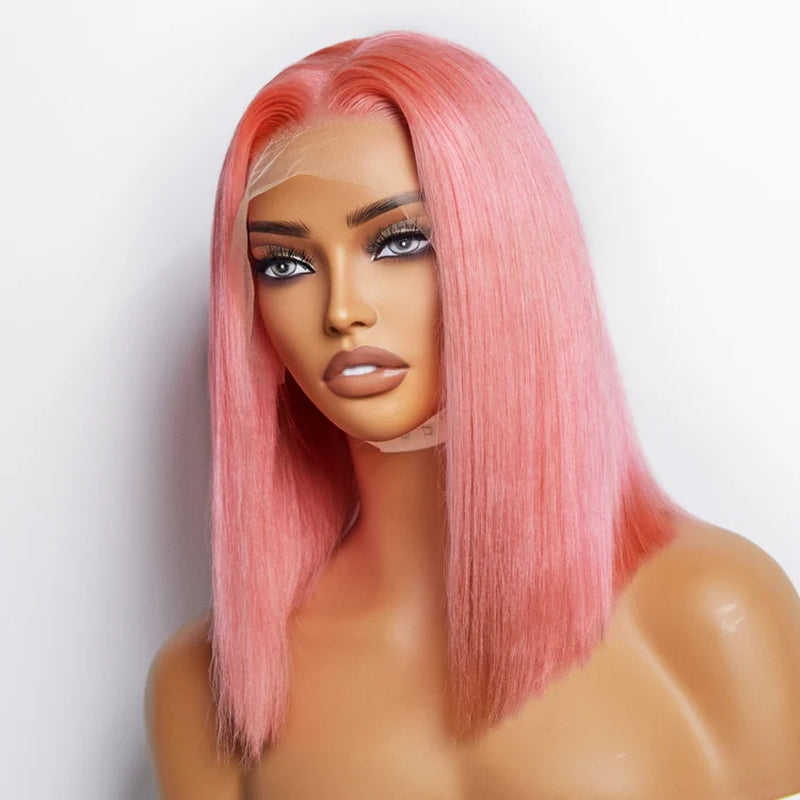 Tedhair 150% Density 13X4 Pre-Plucked Lace Frontal Bob Wig Straight 