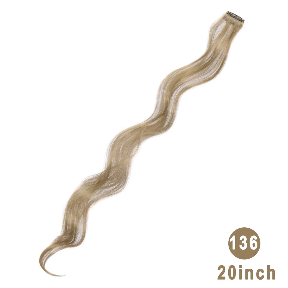 Lupu Synthetic Long Straight Rainbow Highlight Colored Hair Extensions Clip in Fake Hair Pieces for Women Heat Resistant