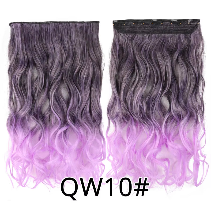 Favourite Long Wavy Synthetic Clip-In Hair Extensions 5 Clips
