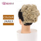 HUAYA Curly Chignon Messy Bun Updo Clip in Hair Piece Extensions Wiht Hairpins Elastic Band Synthetic Hair Bun Black Blonde