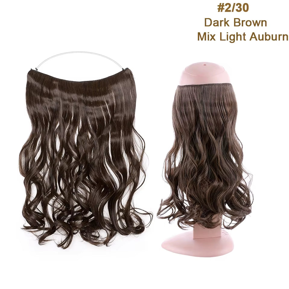 Synthetic Invisible Wire Hair Extensions Secret Fish Line Hairpiece