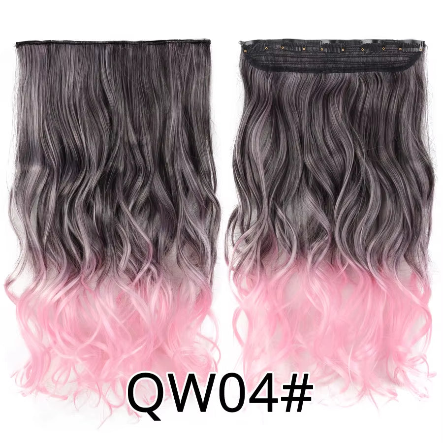 Favourite Long Wavy Synthetic Clip-In Hair Extensions 5 Clips