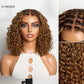 Tedhair 150% Density 5X5 Closure Lace with Boho Braids Pre-Cut Glueless Lace Wig Ombre Brown Highlight Curly