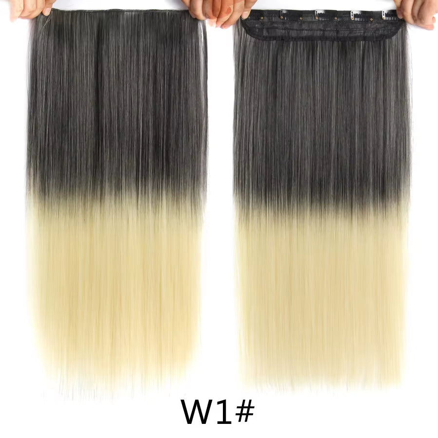 Favourite Long Wavy Synthetic Clip-In Hair Extensions 5 Clips