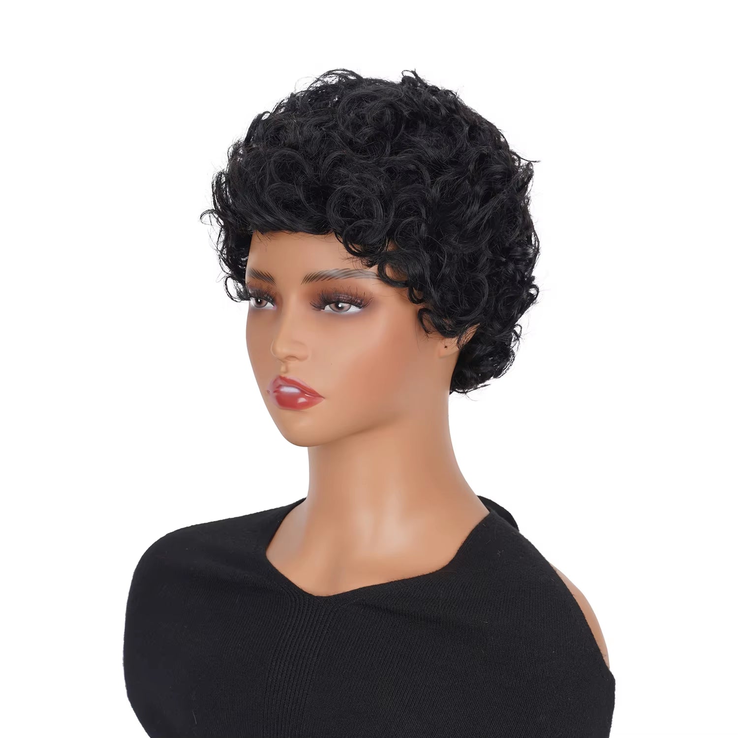 Short Pixie Cut Curly Brazilian Human Hair Wig