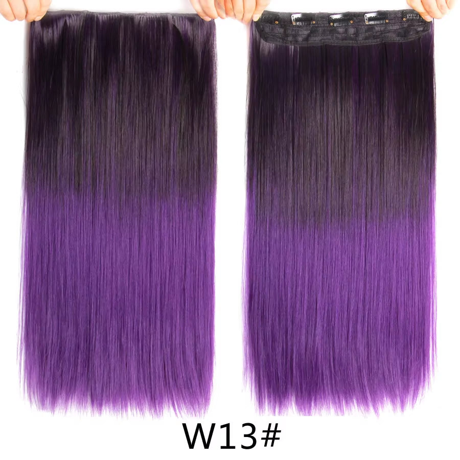 Favourite Long Wavy Synthetic Clip-In Hair Extensions 5 Clips