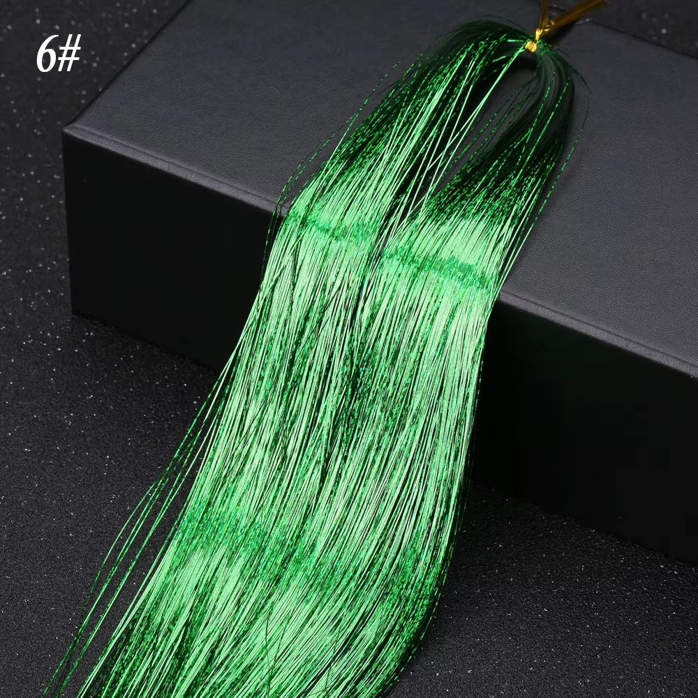 Sparkle Synthetic Hair Tinsel Extensions Bling Glitter Strands