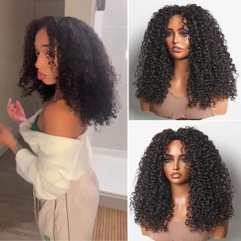 Tedhair Wear and Go 180% Density Half Wig Messy Curly