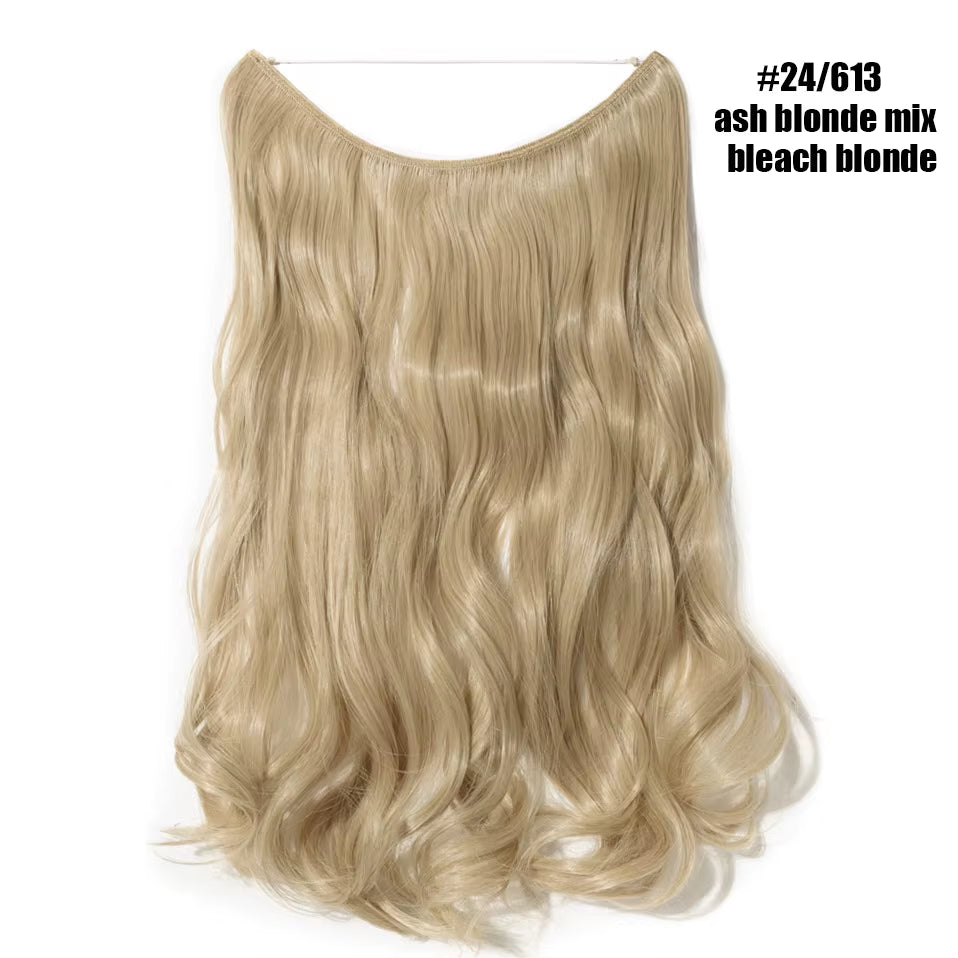 Synthetic Invisible Wire Hair Extensions Secret Fish Line Hairpiece