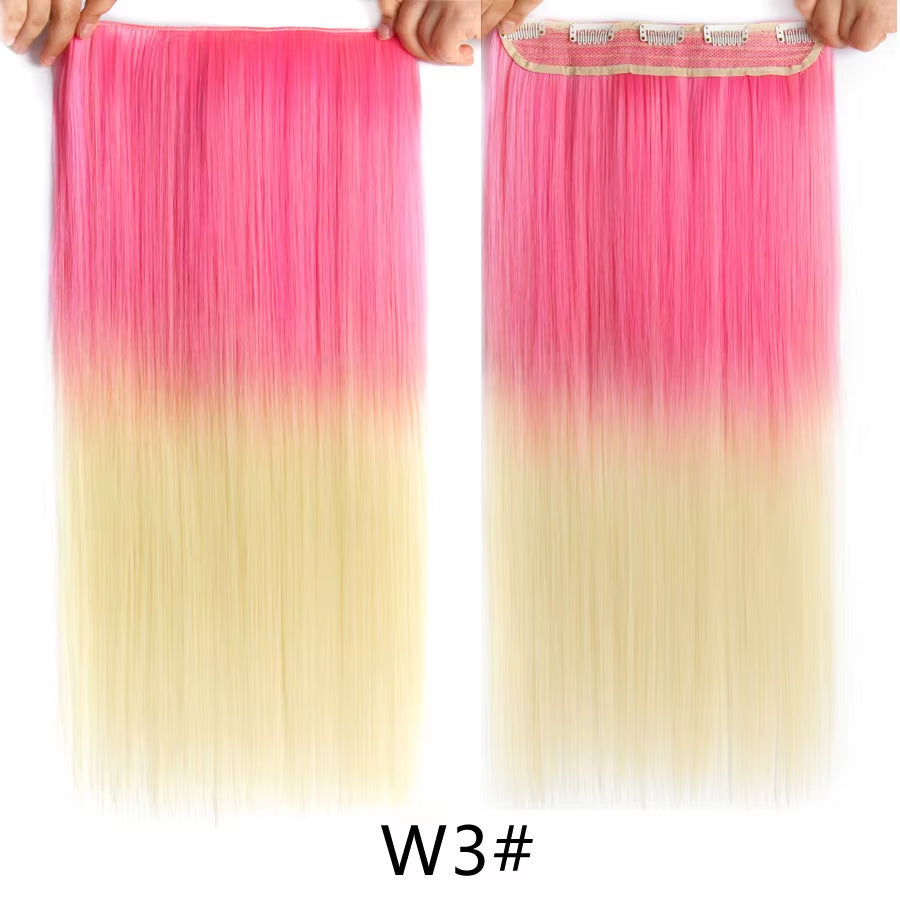 Favourite Long Wavy Synthetic Clip-In Hair Extensions 5 Clips