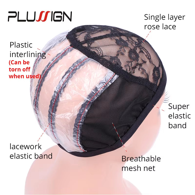 Ventilated Wig Net Cap with Combs for Wig Making