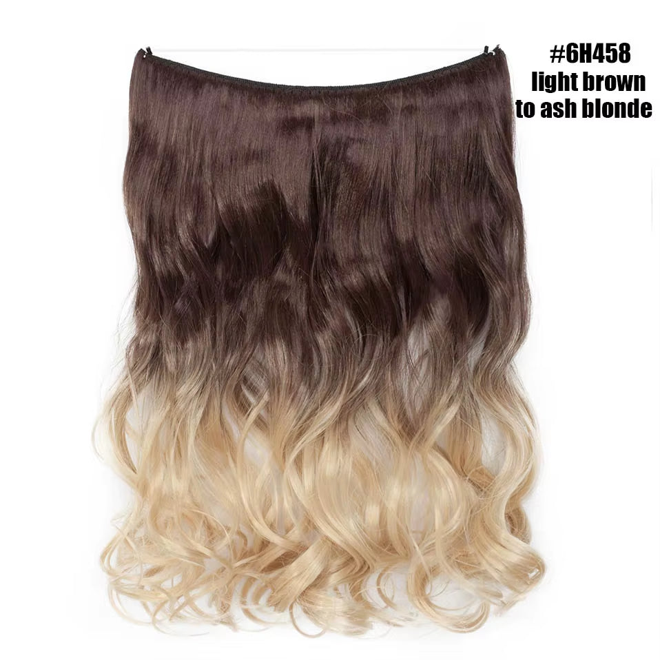 Synthetic Invisible Wire Hair Extensions Secret Fish Line Hairpiece