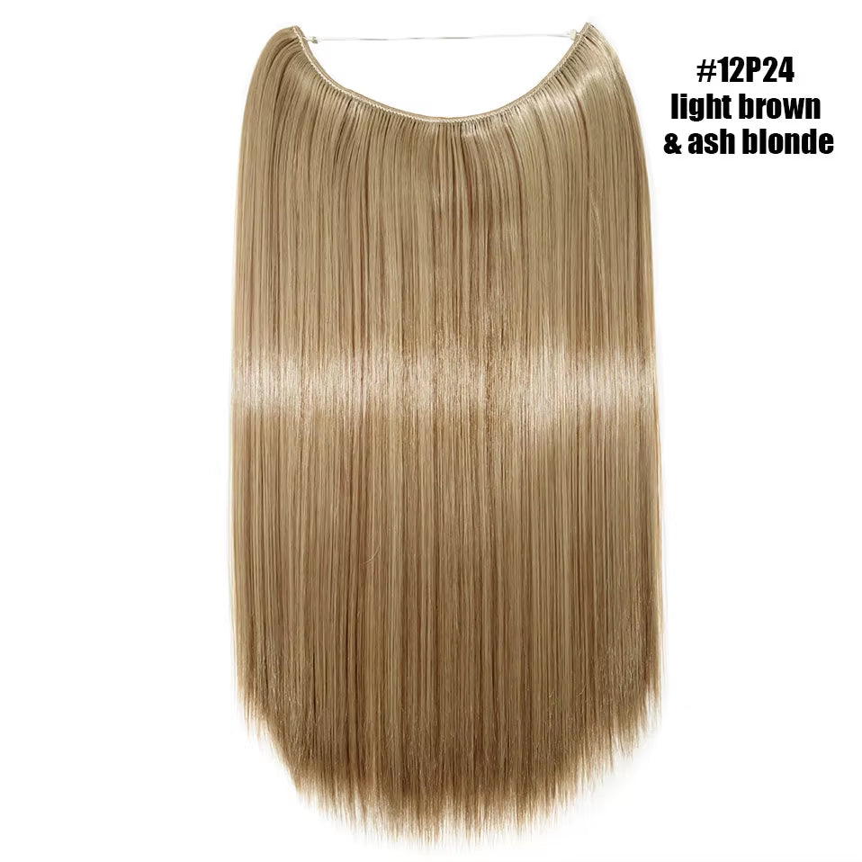 Synthetic Invisible Wire Hair Extensions Secret Fish Line Hairpiece