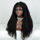 Tedhair 26 Inches 4X4 Faux Goddess Locs with Curls Braids Lace Closure Wigs 200% Density-100% Handmade