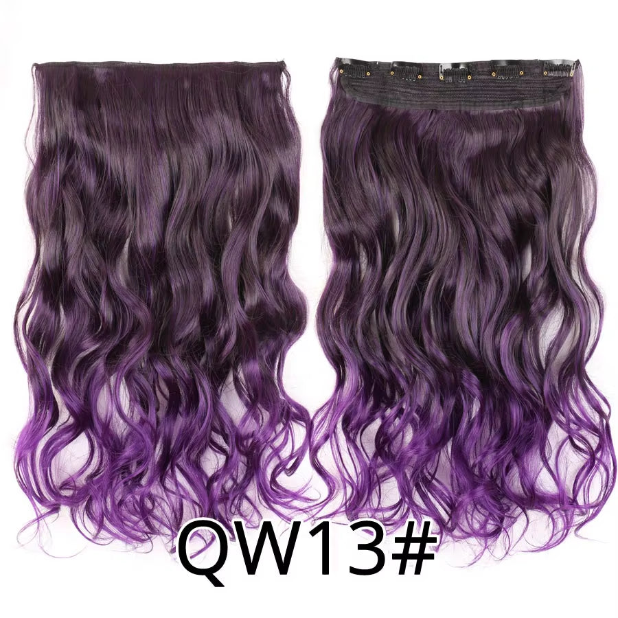 Favourite Long Wavy Synthetic Clip-In Hair Extensions 5 Clips
