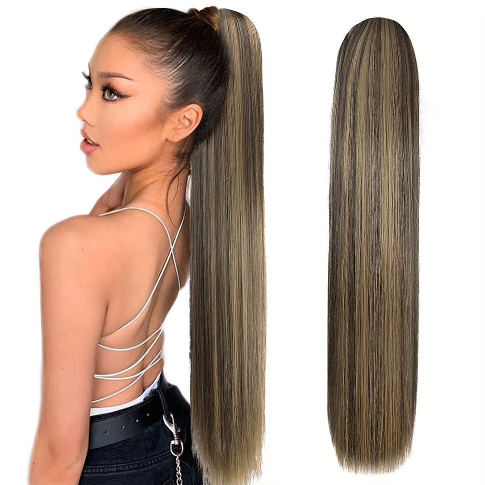 BOOMING 32-Inch Synthetic Drawstring Straight Ponytail Extension