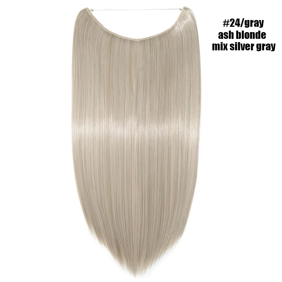 Synthetic Invisible Wire Hair Extensions Secret Fish Line Hairpiece